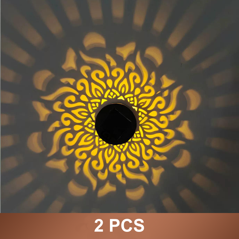 ☀️ Solárna mandala lampa na záhradu a terasu - 2v1: stojaca lampa a nástenná lampa✨🏡