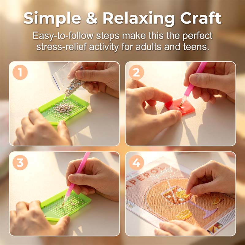 🎨 DIY 5D diamantová maliarska sada – Koktail tému, iskriace diamanty, ľahké lepenie | Dekorácia do obývačky, darček s osobnou tvorbou 🥂✨🎁